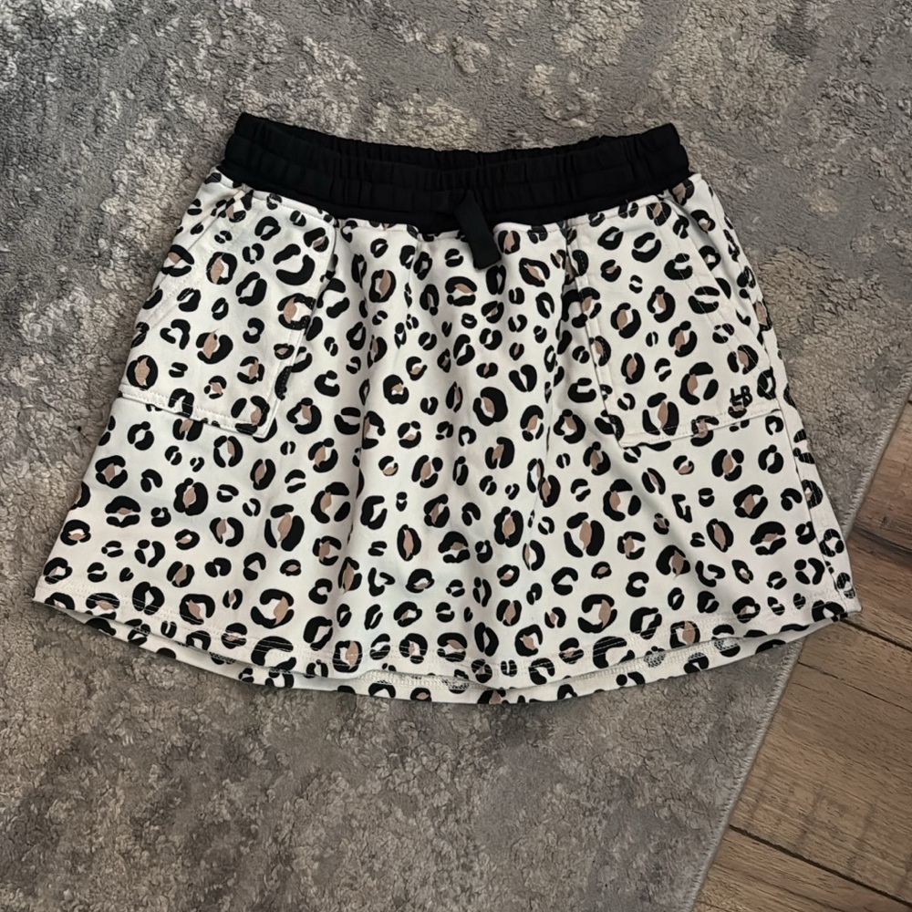 Little Bipsy Leopard Print Skirt with Built In Shorts